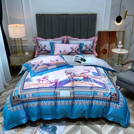 91家纺网 家纺一手货源 找家纺 （总）顾家家居 2023新款100支海岛棉数码印花四件套