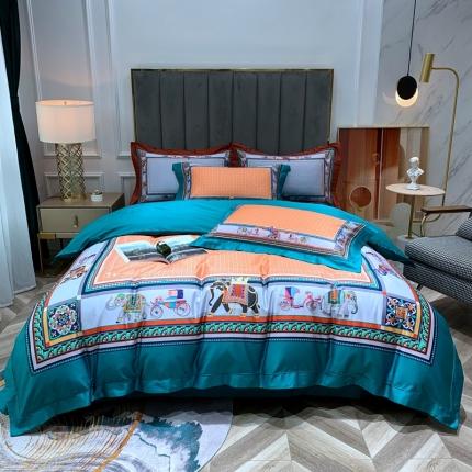 91家纺网 家纺一手货源 找家纺 （总）顾家家居 2023新款100支海岛棉数码印花四件套