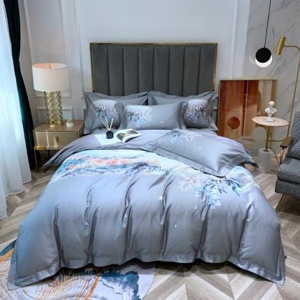 91家纺网 家纺一手货源 找家纺 （总）顾家家居 2023新款100支海岛棉数码印花四件套