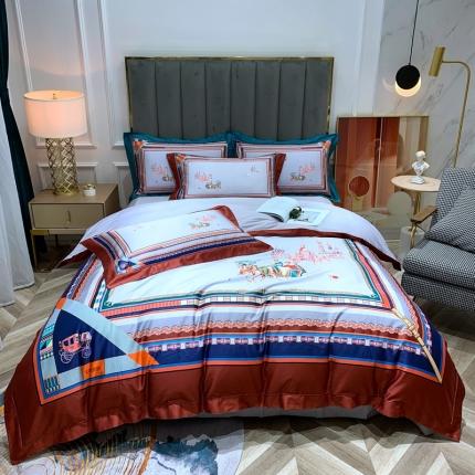 91家纺网 家纺一手货源 找家纺 （总）顾家家居 2023新款100支海岛棉数码印花四件套