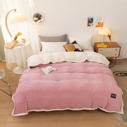 91家纺网 家纺一手货源 找家纺 （总）棉生活 2020新款纯色多功能加厚牛奶绒贝贝绒被套毯