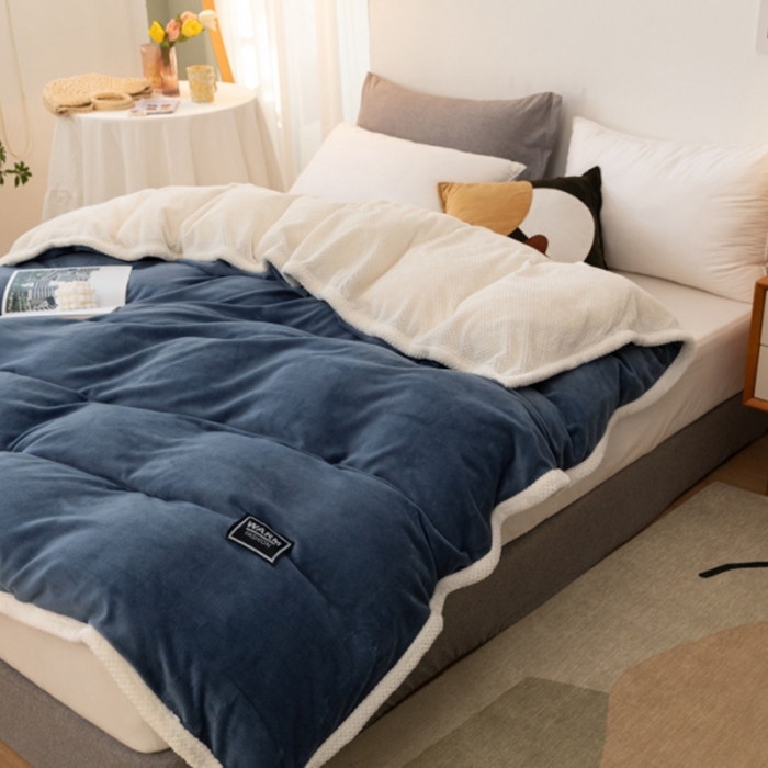 91家纺网 家纺一手货源 找家纺 （总）棉生活 2020新款纯色多功能加厚牛奶绒贝贝绒被套毯