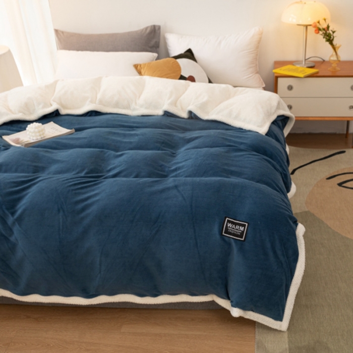 91家纺网 家纺一手货源 找家纺 （总）棉生活 2020新款纯色多功能加厚牛奶绒贝贝绒被套毯