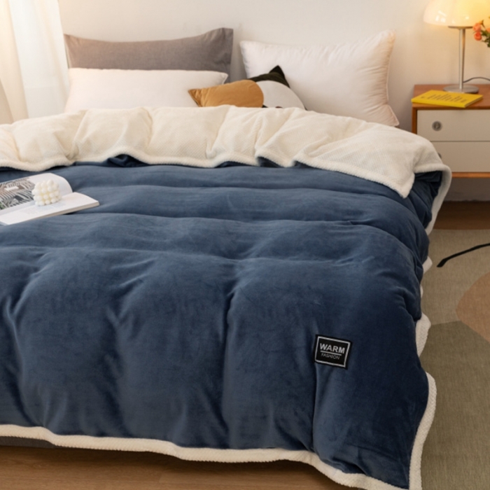 91家纺网 家纺一手货源 找家纺 （总）棉生活 2020新款纯色多功能加厚牛奶绒贝贝绒被套毯