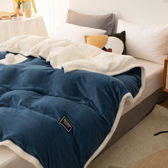 91家纺网 家纺一手货源 找家纺 （总）棉生活 2020新款纯色多功能加厚牛奶绒贝贝绒被套毯