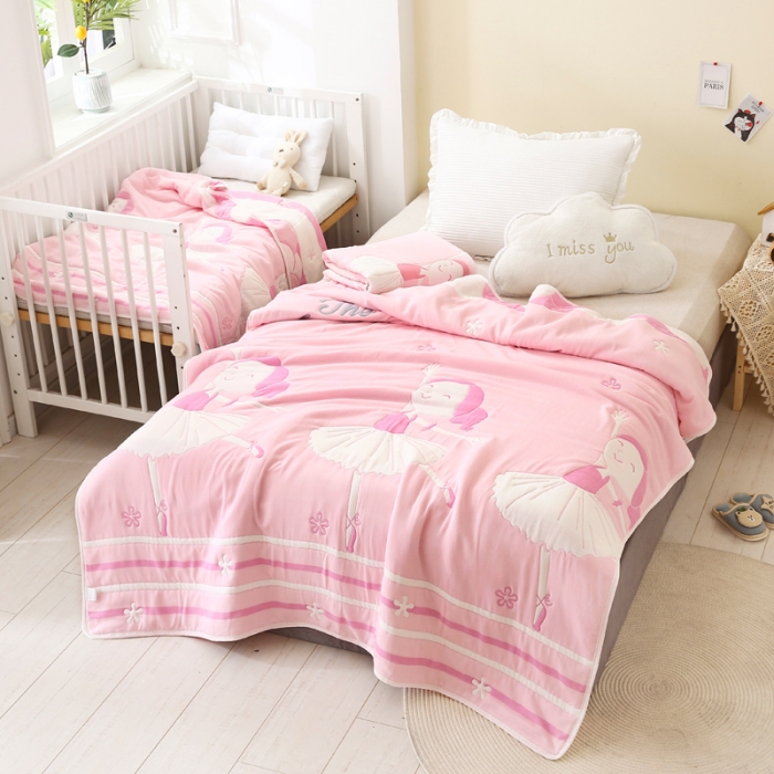 91家纺网 家纺一手货源 找家纺 （总）朴尔2020新款全棉十层纱布加厚儿童盖被毛巾被