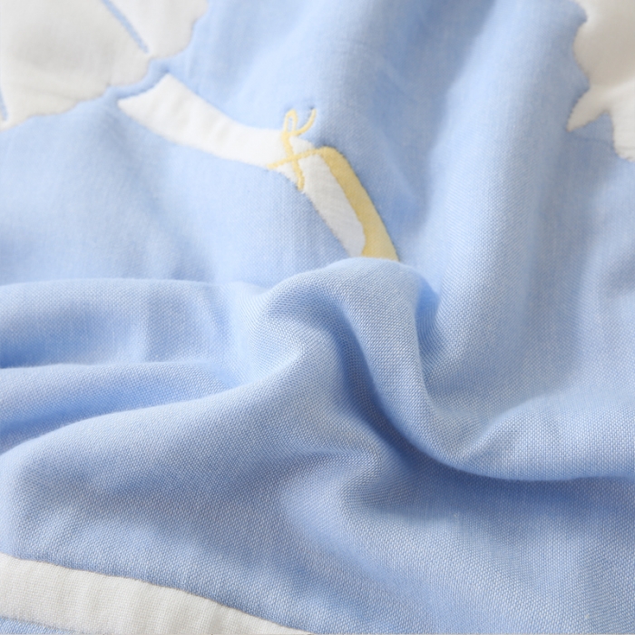 91家纺网 家纺一手货源 找家纺 朴尔2020新款全棉十层纱布加厚儿童盖被毛巾被 爱跳舞的姑娘兰