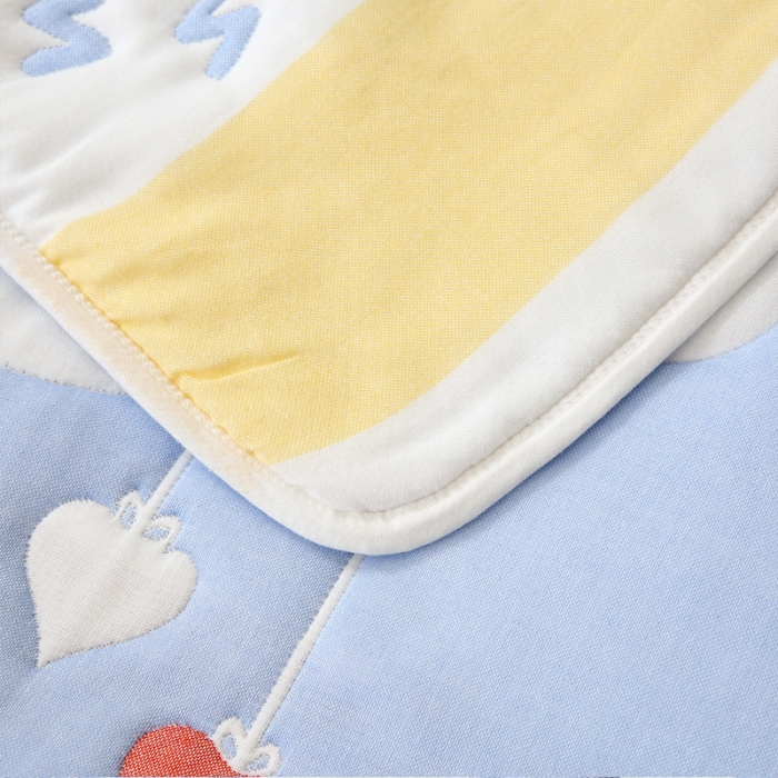 91家纺网 家纺一手货源 找家纺 朴尔2020新款全棉十层纱布加厚儿童盖被毛巾被 云朵兔兰