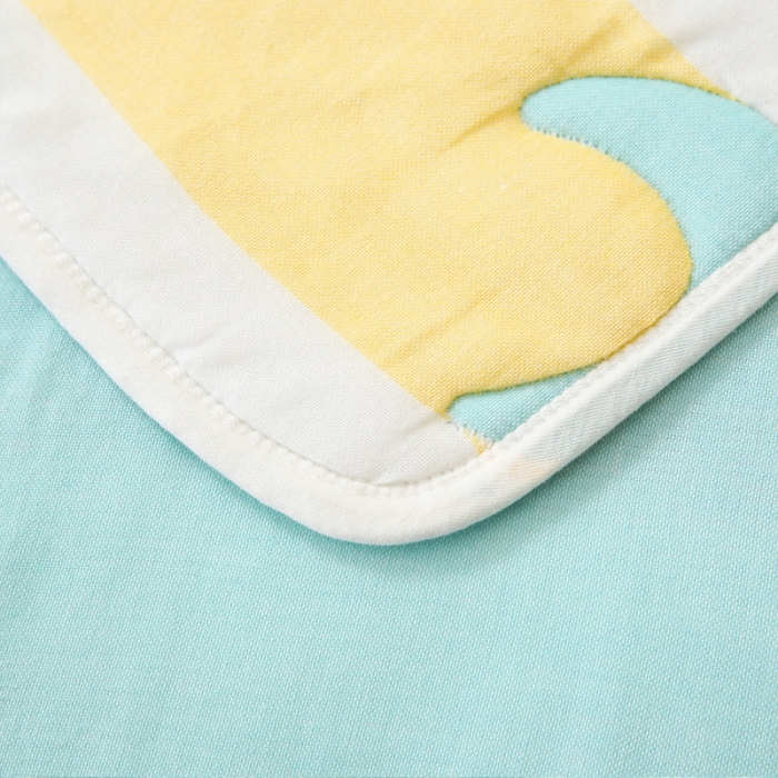 91家纺网 家纺一手货源 找家纺 朴尔2020新款全棉十层纱布加厚儿童盖被毛巾被 云朵兔绿