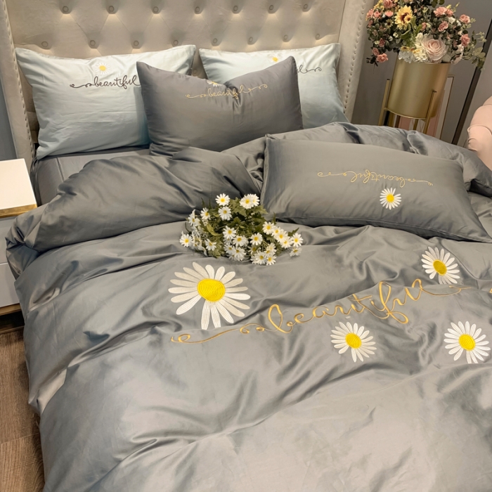 91家纺网 家纺一手货源 找家纺 （总） 眠帛家居 2020新款贡缎全棉绣花系列四件套