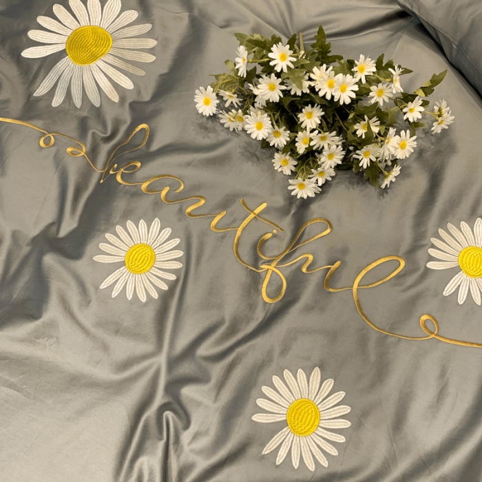 91家纺网 家纺一手货源 找家纺 （总） 眠帛家居 2020新款贡缎全棉绣花系列四件套