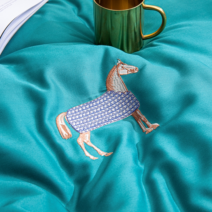 91家纺网 家纺一手货源 找家纺 久典2020天丝莫代尔抗菌被艾马仕系列 艾马仕-绿