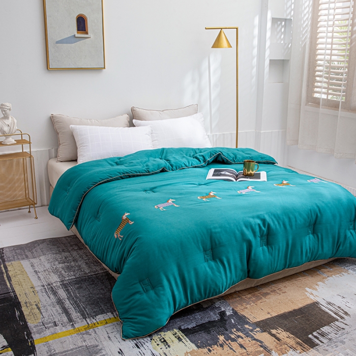 91家纺网 家纺一手货源 找家纺 久典2020天丝莫代尔抗菌被艾马仕系列 艾马仕-绿