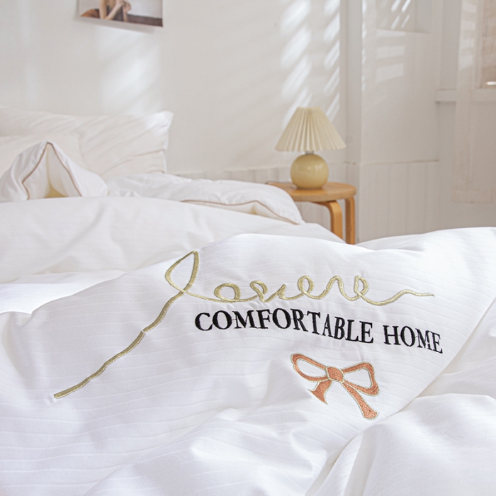 91家纺网 家纺一手货源 找家纺 久典2020新款40S全棉提花抗菌被甜心系列 甜心-白