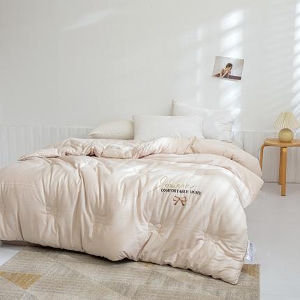 久典2020新款40S全棉提花抗菌被甜心系列 甜心-米驼