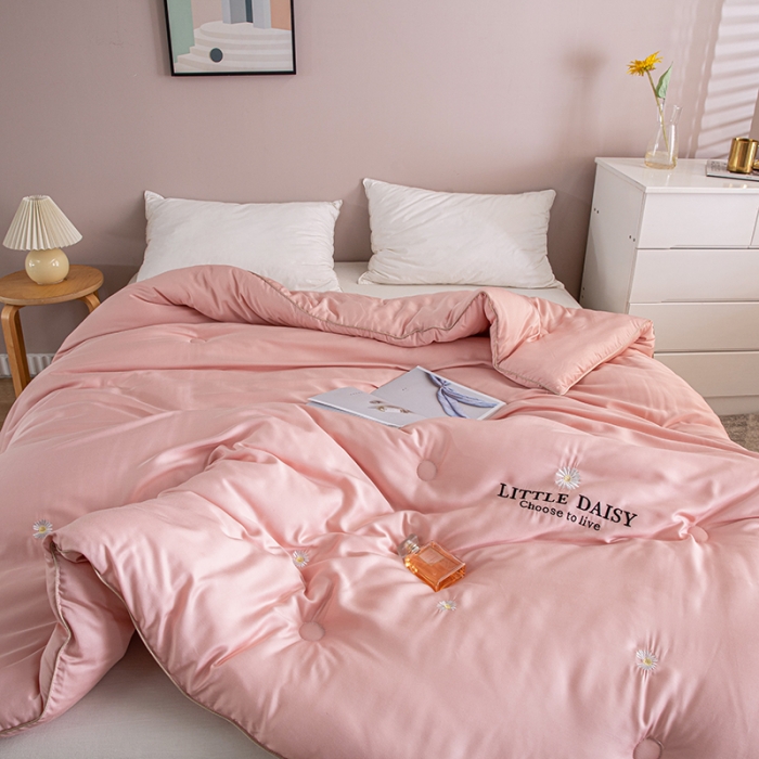 91家纺网 家纺一手货源 找家纺 久典2020新款天丝莫代尔抗菌被小雏菊系列 小雏菊-粉