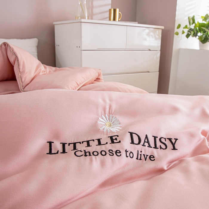 91家纺网 家纺一手货源 找家纺 久典2020新款天丝莫代尔抗菌被小雏菊系列 小雏菊-粉