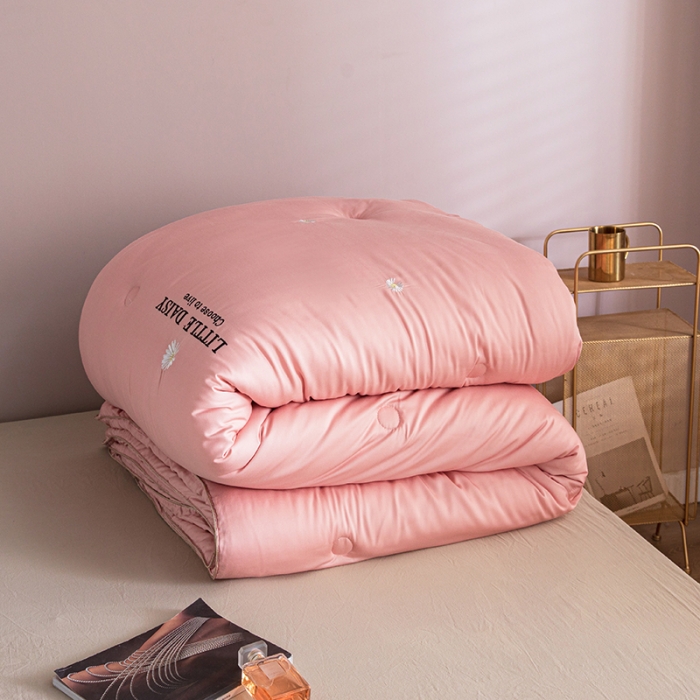 91家纺网 家纺一手货源 找家纺 久典2020新款天丝莫代尔抗菌被小雏菊系列 小雏菊-粉