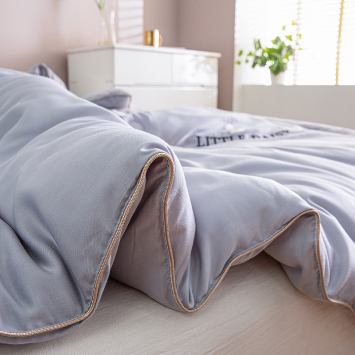 91家纺网 家纺一手货源 找家纺 久典2020新款天丝莫代尔抗菌被小雏菊系列 小雏菊-灰