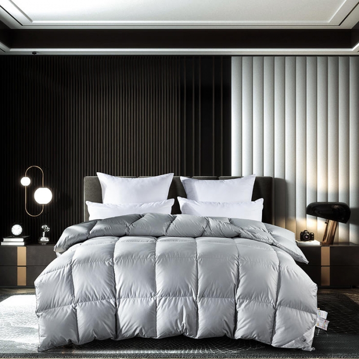 91家纺网 家纺一手货源 找家纺 圣梦莱120s棉羽绒被芯冬被凡是质量问题退货厂家承担费用蓝灰