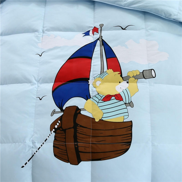 91家纺网 家纺一手货源 找家纺 圣梦莱儿童全棉羽绒被冬被凡是质量问题退货厂家承担费用小熊船长