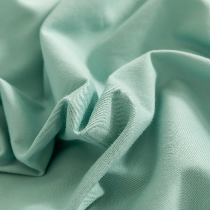 91家纺网 家纺一手货源 找家纺 窝米 2020新款40s纯色磨毛四件套花边系列 湖蓝