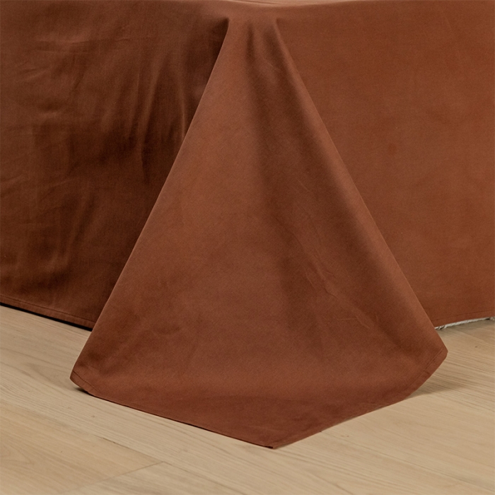 91家纺网 家纺一手货源 找家纺 窝米 2020新款40s纯色磨毛四件套花边系列 焦糖