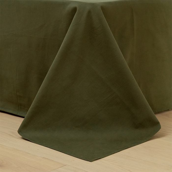 91家纺网 家纺一手货源 找家纺 窝米 2020新款40s纯色磨毛四件套花边系列 墨绿