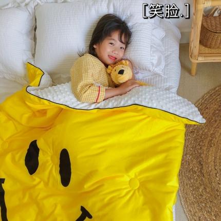 91家纺网 家纺一手货源 找家纺 星期八 2020新款双面绒豆豆被 笑脸