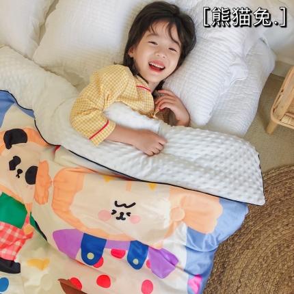 91家纺网 家纺一手货源 找家纺 星期八 2020新款双面绒豆豆被 熊猫兔