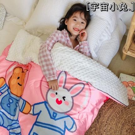 91家纺网 家纺一手货源 找家纺 星期八 2020新款双面绒豆豆被 宇宙小兔