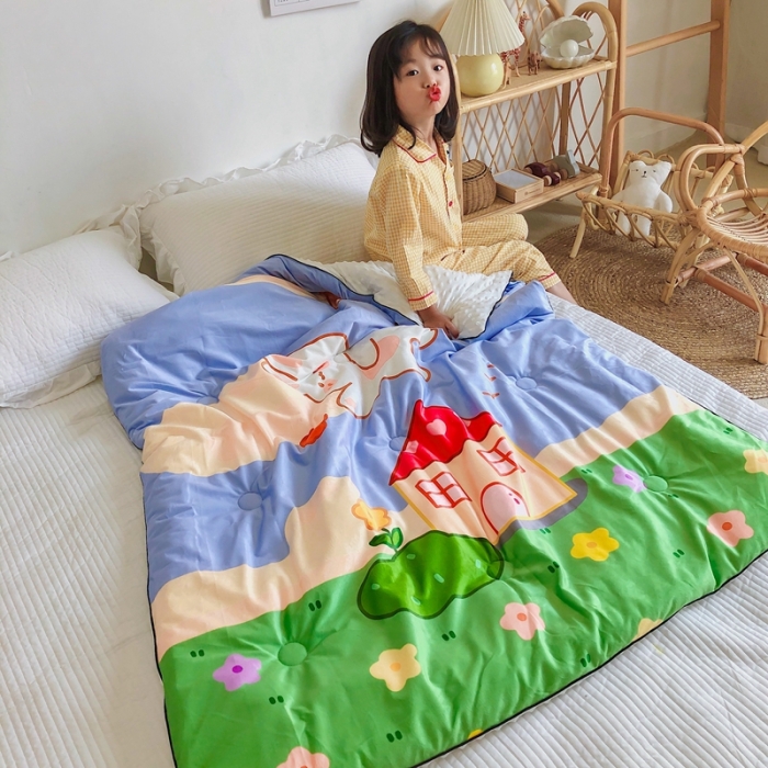 91家纺网 家纺一手货源 找家纺 星期八 2020新款双面绒豆豆被 气球小熊