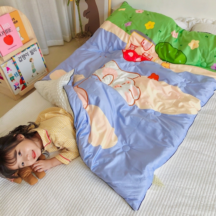 91家纺网 家纺一手货源 找家纺 星期八 2020新款双面绒豆豆被 气球小熊