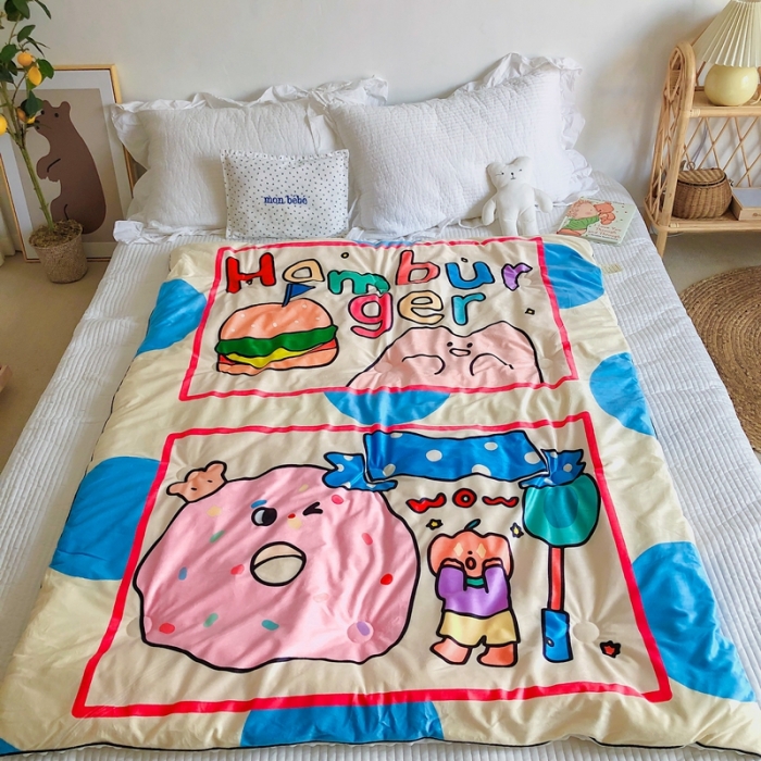 91家纺网 家纺一手货源 找家纺 星期八 2020新款双面绒豆豆被 甜甜圈