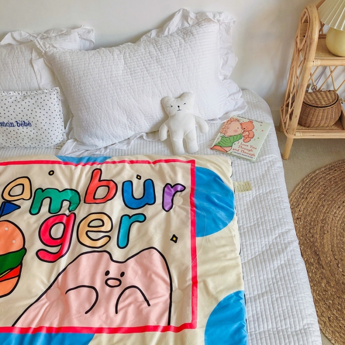 91家纺网 家纺一手货源 找家纺 星期八 2020新款双面绒豆豆被 甜甜圈