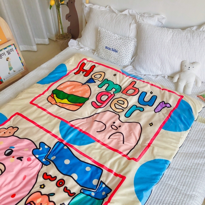 91家纺网 家纺一手货源 找家纺 星期八 2020新款双面绒豆豆被 甜甜圈