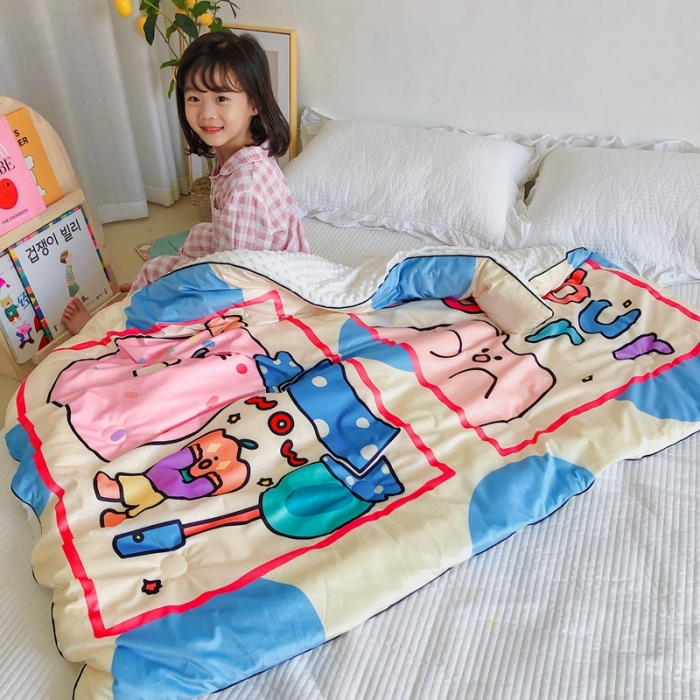 91家纺网 家纺一手货源 找家纺 星期八 2020新款双面绒豆豆被 甜甜圈