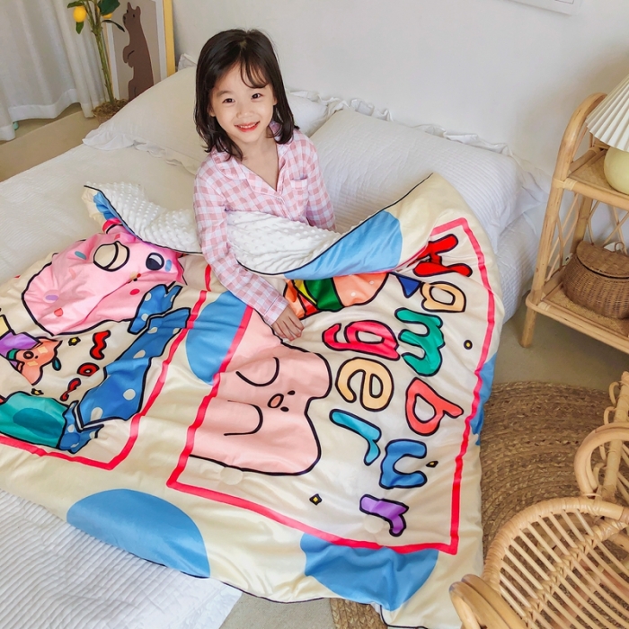 91家纺网 家纺一手货源 找家纺 星期八 2020新款双面绒豆豆被 甜甜圈