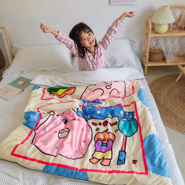 91家纺网 家纺一手货源 找家纺 星期八 2020新款双面绒豆豆被 甜甜圈