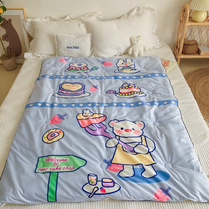 91家纺网 家纺一手货源 找家纺 星期八 2020新款双面绒豆豆被 小熊蛋糕