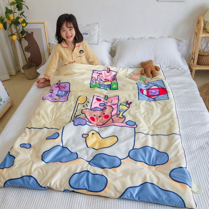 91家纺网 家纺一手货源 找家纺 星期八 2020新款双面绒豆豆被 小熊泡泡浴
