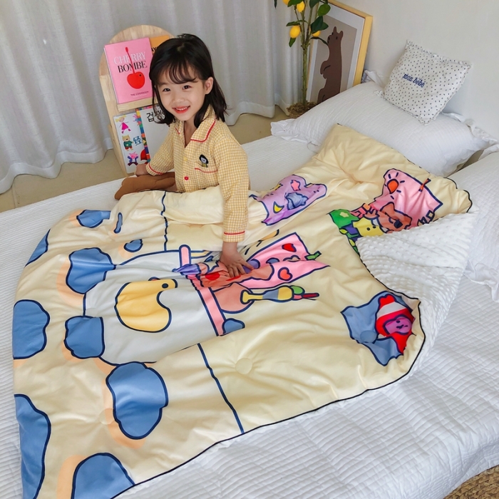 91家纺网 家纺一手货源 找家纺 星期八 2020新款双面绒豆豆被 小熊泡泡浴
