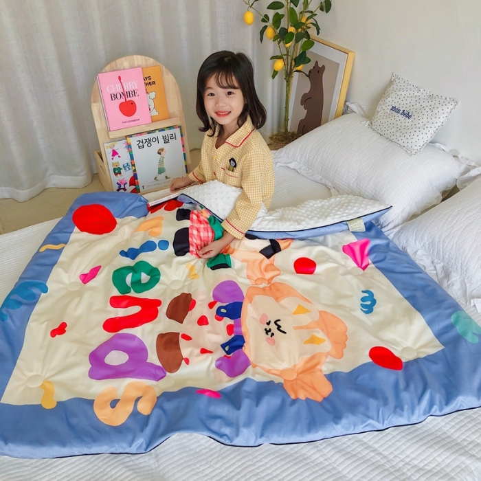 91家纺网 家纺一手货源 找家纺 星期八 2020新款双面绒豆豆被 熊猫兔