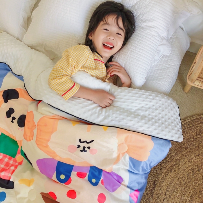 91家纺网 家纺一手货源 找家纺 星期八 2020新款双面绒豆豆被 熊猫兔