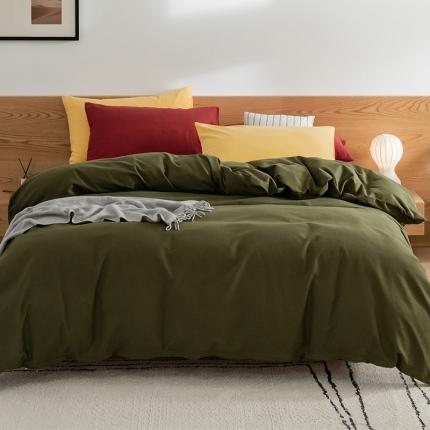 91家纺网 家纺一手货源 找家纺 （总）窝米 2020新款40s纯色磨毛四件套撞色系列