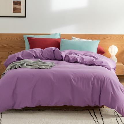 91家纺网 家纺一手货源 找家纺 （总）窝米 2020新款40s纯色磨毛四件套撞色系列