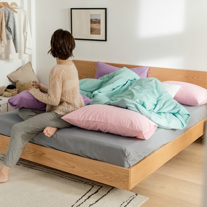 91家纺网 家纺一手货源 找家纺 （总）窝米 2020新款40s纯色磨毛四件套撞色系列