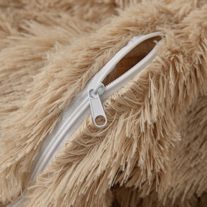 91家纺网 家纺一手货源 找家纺 卡奥家纺 2021多功能双层超柔长毛毯空调毯毛绒被套 驼色