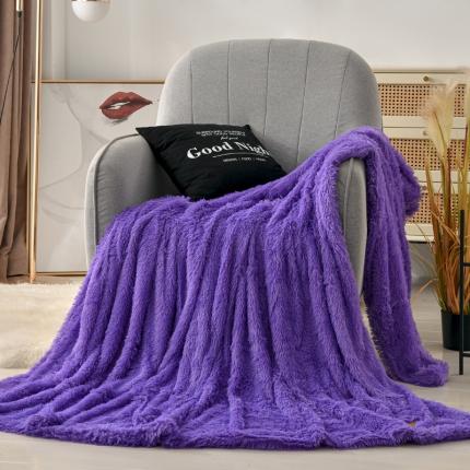 卡奥家纺 2021多功能双层超柔长毛毯空调毯毛绒被套 紫罗兰