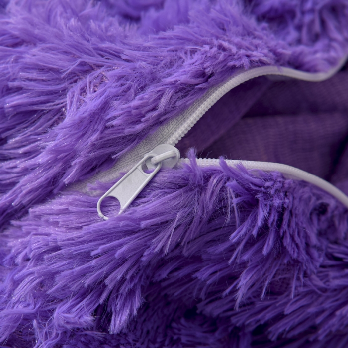 91家纺网 家纺一手货源 找家纺 卡奥家纺 2021多功能双层超柔长毛毯空调毯毛绒被套 紫罗兰